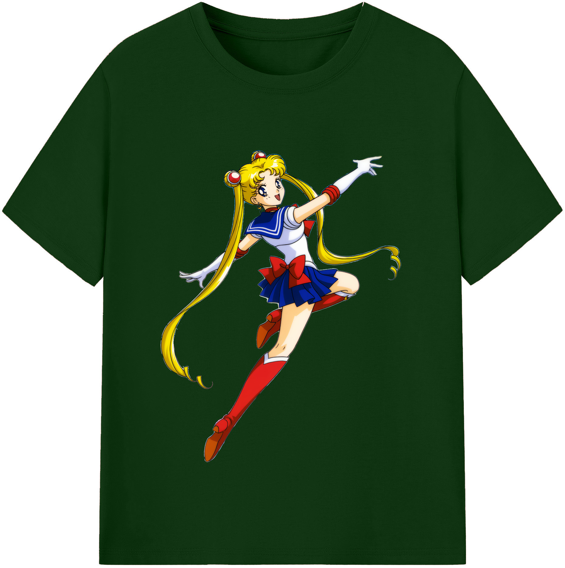 （画像用） 美少女戦士セーラームーン 月野 うさぎ つきの うさぎ Sailor Moon Tsukino Usagi 綿100％半袖Tシャツ（フロントプリント）